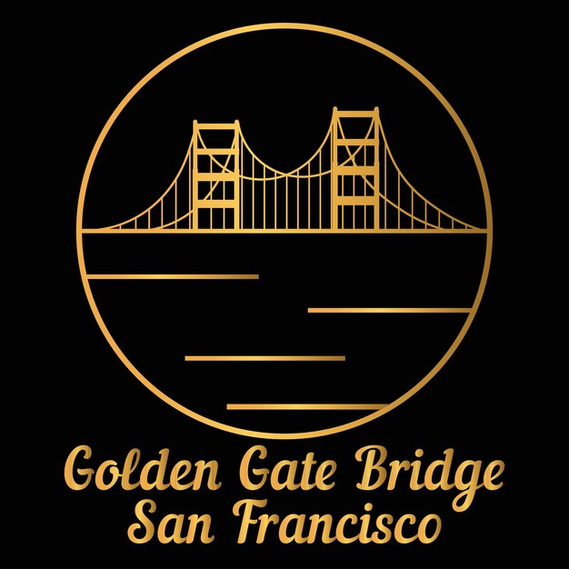 Icono del círculo Vector del puente Golden Gate