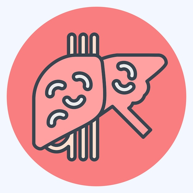 Icono Cirrosis relacionada con el hepatólogo símbolo color mate estilo diseño simple editable