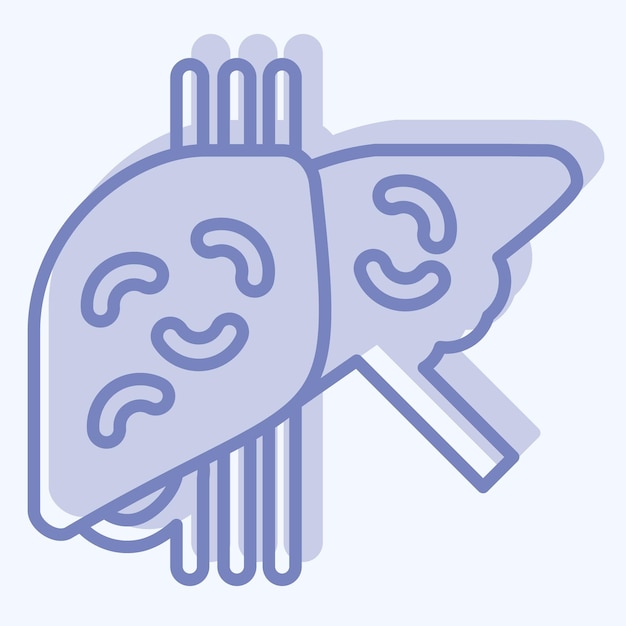 Icono Cirrosis relacionada con el hepatólogo símbolo estilo de dos tonos diseño simple editable