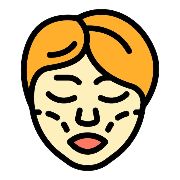 Icono de cirugía facial femenina Contorno icono vectorial de cirugías faciales femeninas color plano aislado