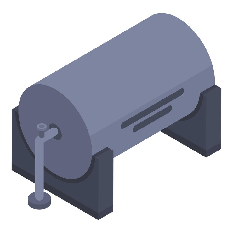 Vector icono de cisterna de gasolina isométrico de icono de vector de cisterna de gasolina para diseño web aislado sobre fondo blanco