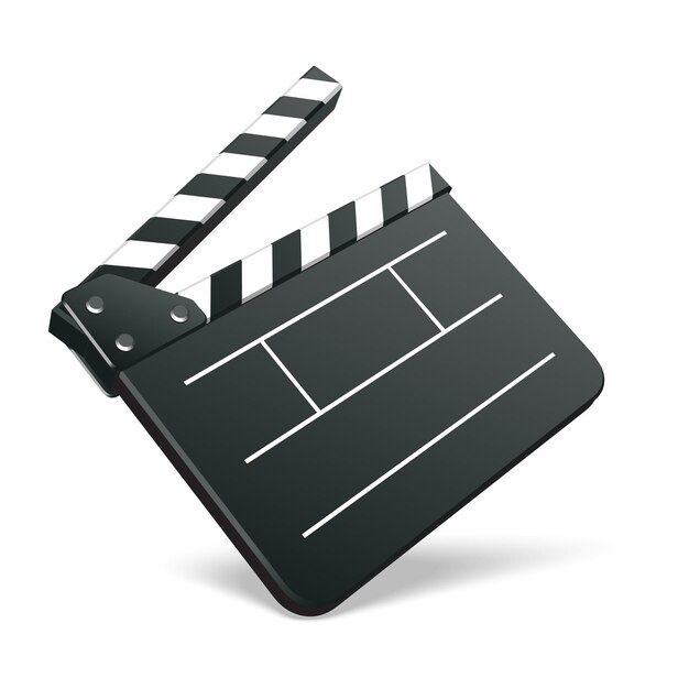 Icono de claqueta en ilustración de vector de fondo blanco