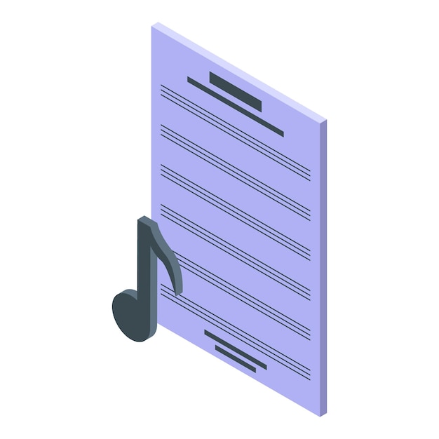 Icono de clase de música en línea Isométrico de icono de vector de clase de música en línea para diseño web aislado sobre fondo blanco