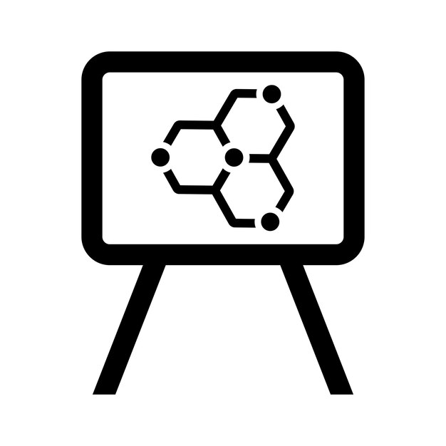 Icono de las clases de química gráficos vectoriales en negro