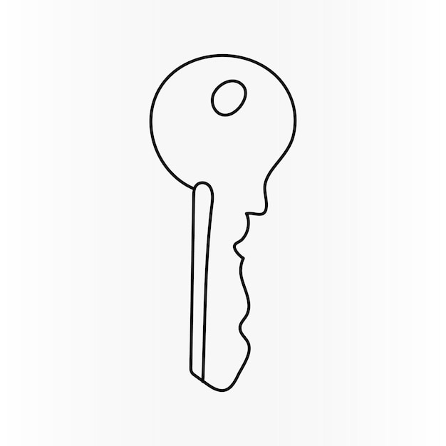 Icono clave continuo de una línea dibujando ilustración vectorial de contorno