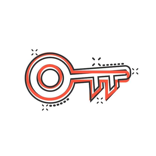 Ícono clave en estilo cómico contraseña ilustración vectorial de dibujos animados en fondo blanco aislado concepto de negocio de efecto salpicaduras de acceso