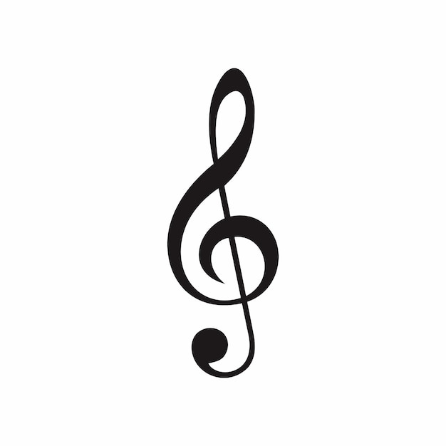 Vector icono de clave de música de estilo plano