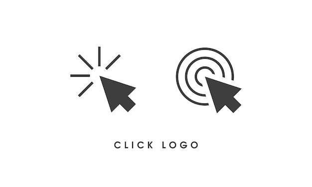 Ícono de clic moderno con fondo vectorial premium de estilo minimalista
