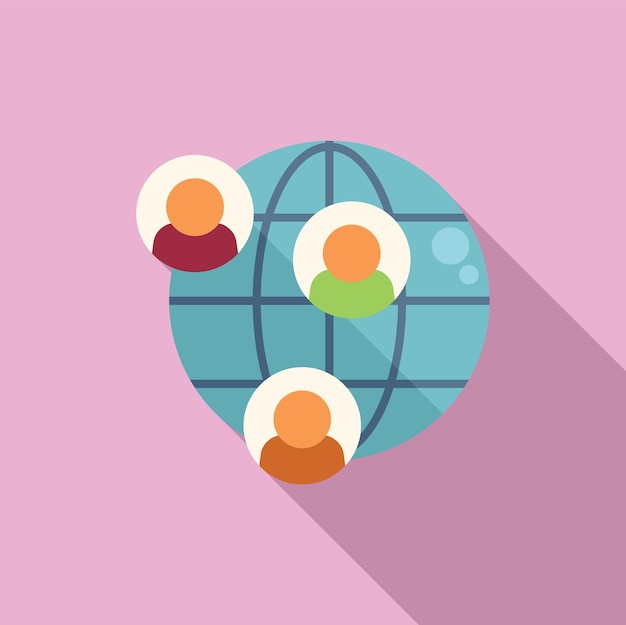 Icono de cliente global vector plano Datos CRM Acceso al consumidor
