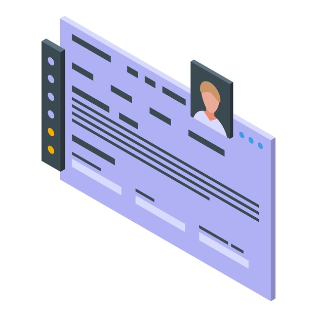 El icono del cliente en línea es el vector isométrico de la verificación del negocio del cliente kyc