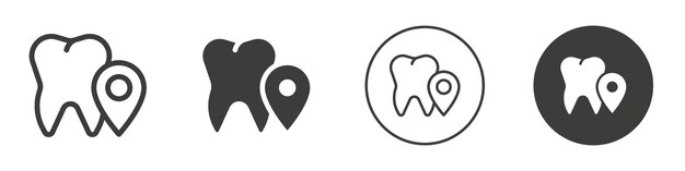 Icono de la clínica dental Logotipo vectorial de contorno sencillo