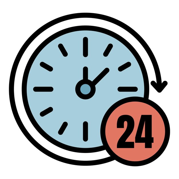 El icono de la clínica privada de 24 horas es un icono vectorial de la clínica particular de 24 horas de color plano aislado.