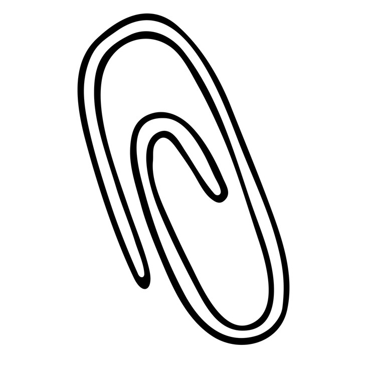 Icono de clip de papel vectorial Un garabato dibujado a mano de vuelta a la educación escolar