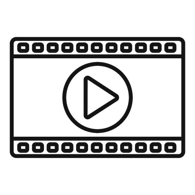 Icono de clip de película vector de contorno Montaje de vídeo Edición de movimiento