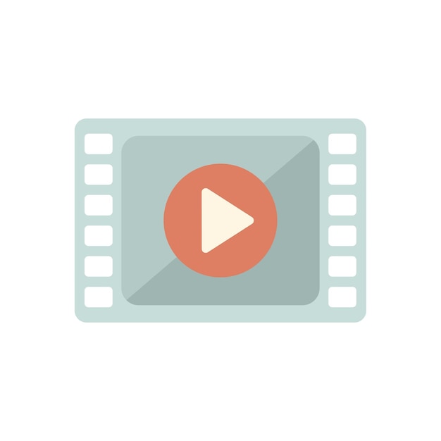 Icono de clip de película vector plano interfaz web aplicación de software aislada