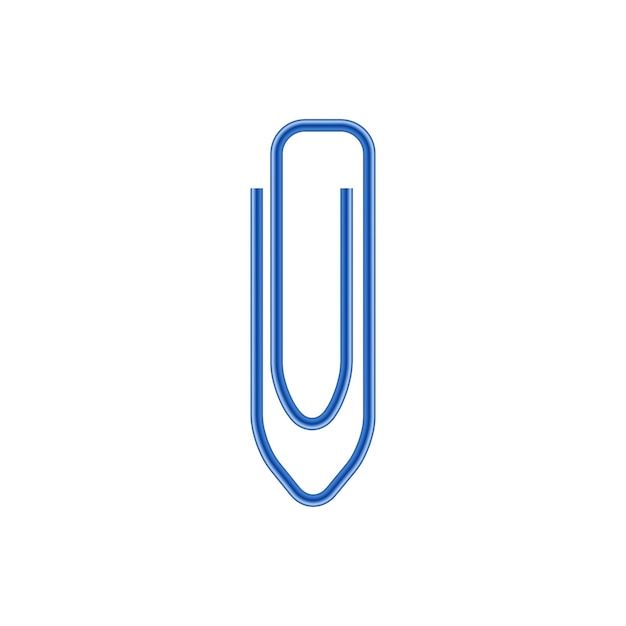 Vector icono de clips de papel en estilo realista sobre un fondo blanco