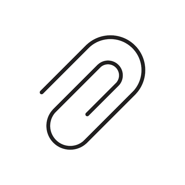 El icono del clips de papel tiene un contorno delgado simple