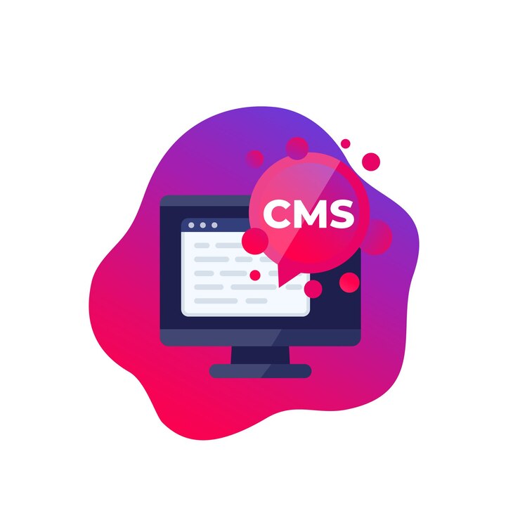 Vector icono de cms vector de sistema de gestión de contenido