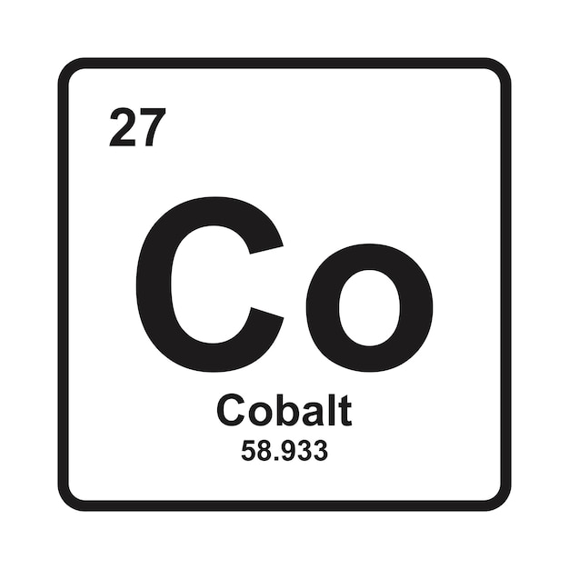 Icono de cobalto elemento químico en la tabla periódica