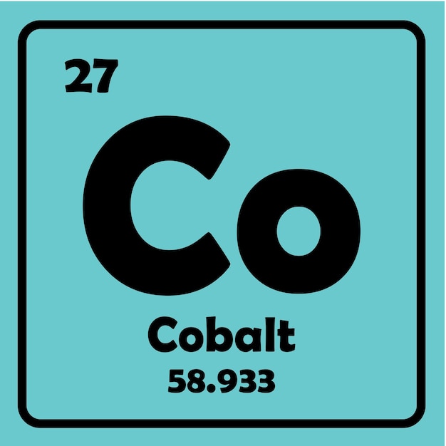 Icono de cobalto elemento químico en la tabla periódica