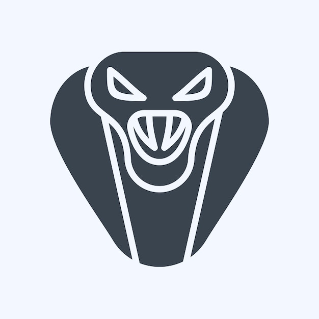 Icono Cobra relacionado con el símbolo de la cabeza de animal estilo glifo diseño simple editable