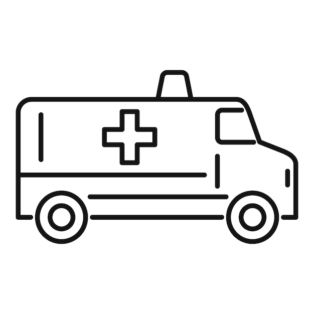 Icono de coche de ambulancia Icono de vector de coche de ambulancia de contorno para diseño web aislado sobre fondo blanco