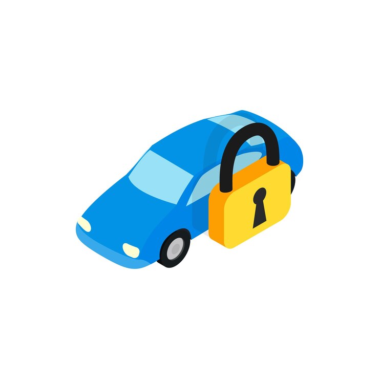 Vector icono de coche bajo arresto en estilo isométrico 3d aislado sobre fondo blanco símbolo de transporte y servicio