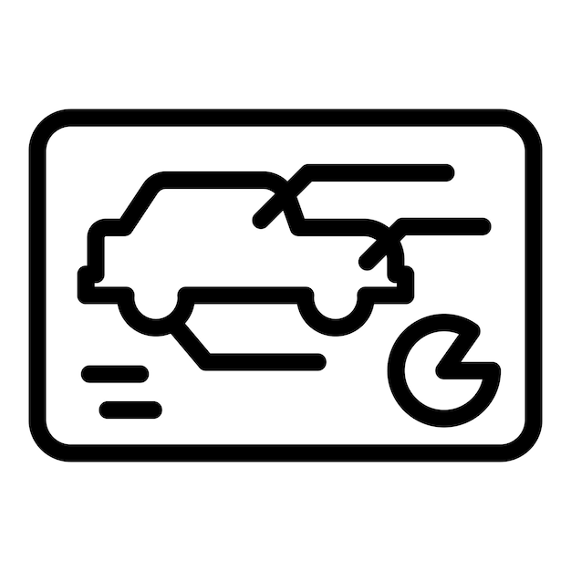 Icono de coche autónomo eléctrico Contorno Icono de vector de coche autónomo eléctrico para diseño web aislado sobre fondo blanco
