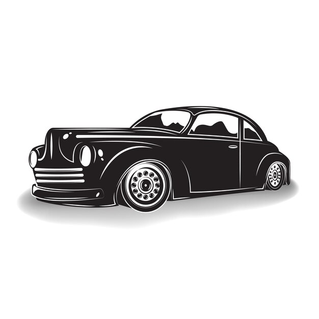 Vector icono de coche de carreras monocromo