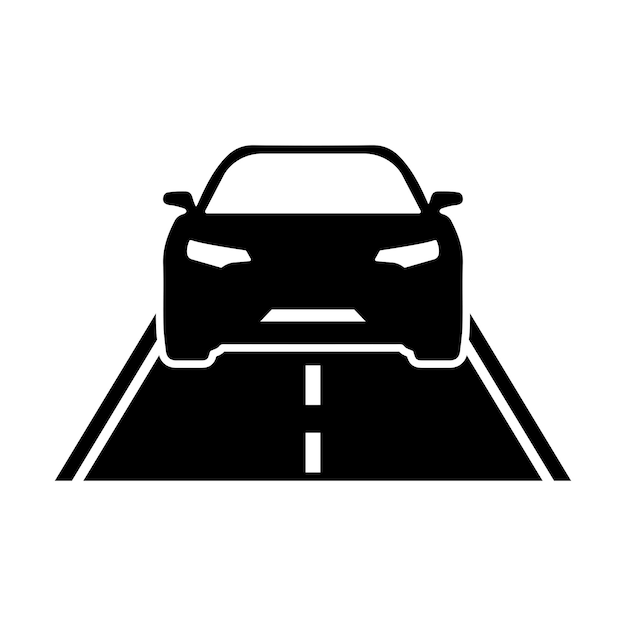 El icono del coche en la carretera