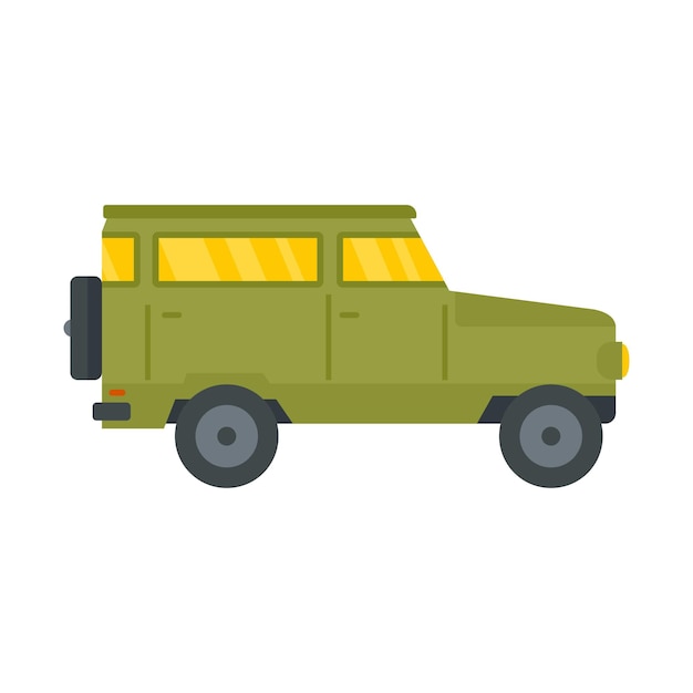 Icono de coche de caza fuera de carretera Ilustración plana de icono vectorial de coche de caça fuera de carretera para diseño web