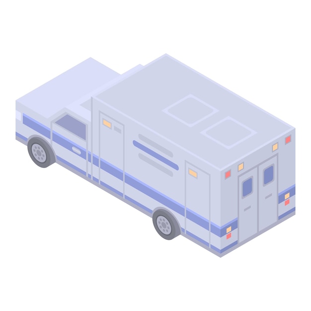 Icono de coche de ciudad de ambulancia Isométrico de icono de vector de coche de ciudad de ambulancia para diseño web aislado sobre fondo blanco