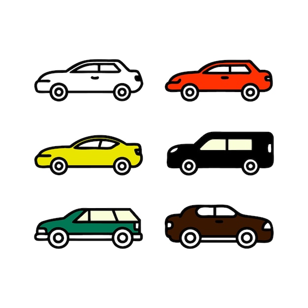 icono de coche conjunto de línea de arte eps archivos vectoriales