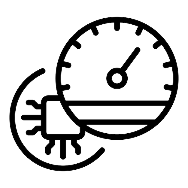 Icono de coche de control de crucero Contorno icono de vector de coche de control de crucero para diseño web aislado sobre fondo blanco