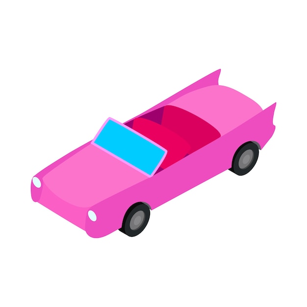 Vector icono de coche convertible en estilo isométrico 3d aislado sobre fondo blanco símbolo de transporte