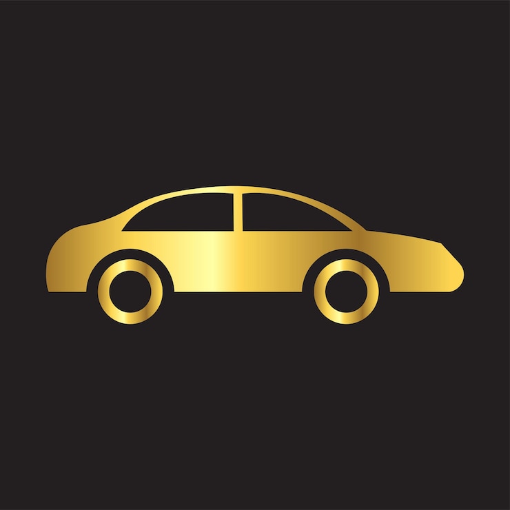 Vector icono de coche dorado plantilla vectorial logotipo colección de moda diseño plano