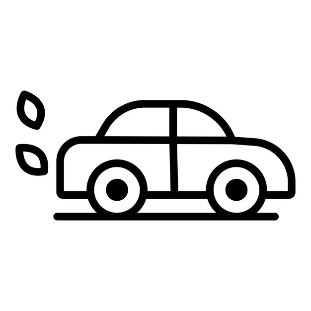 Icono de coche ecológico Icono de vector de coche ecológico de esquema para diseño web aislado sobre fondo blanco