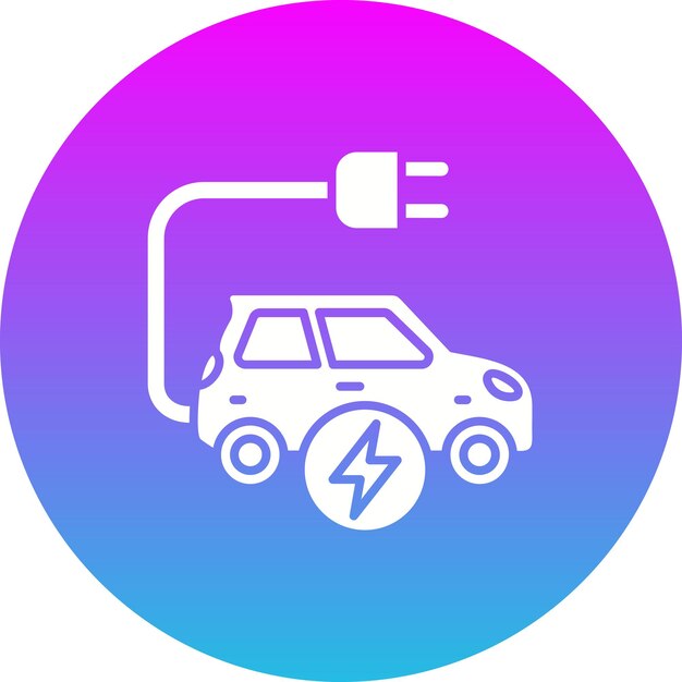 Vector icono del coche eléctrico