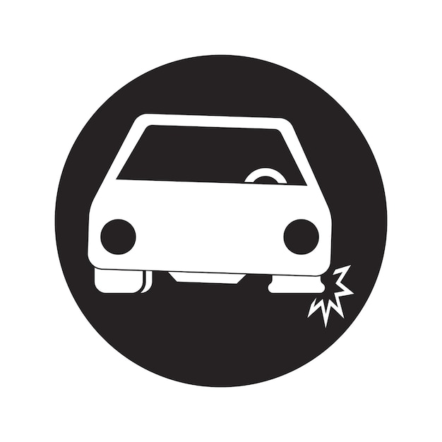 Icono de coche de explosión de neumático