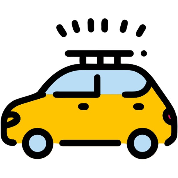 icono de coche de la familia línea rota