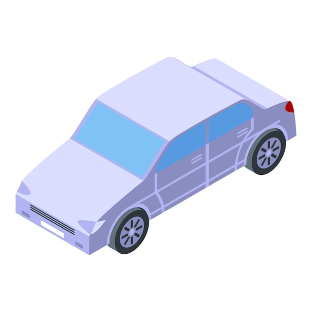 Icono de coche familiar sedán Isométrico del icono de vector de coche familiar sedán para diseño web aislado sobre fondo blanco