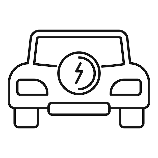 Icono de coche híbrido alternativo Contorno de icono de vector de coche híbrido alternativo para diseño web aislado sobre fondo blanco