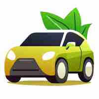 Vector icono de coche híbrido ecológico caricatura de icono de vector de coche híbrido ecológico para diseño web aislado