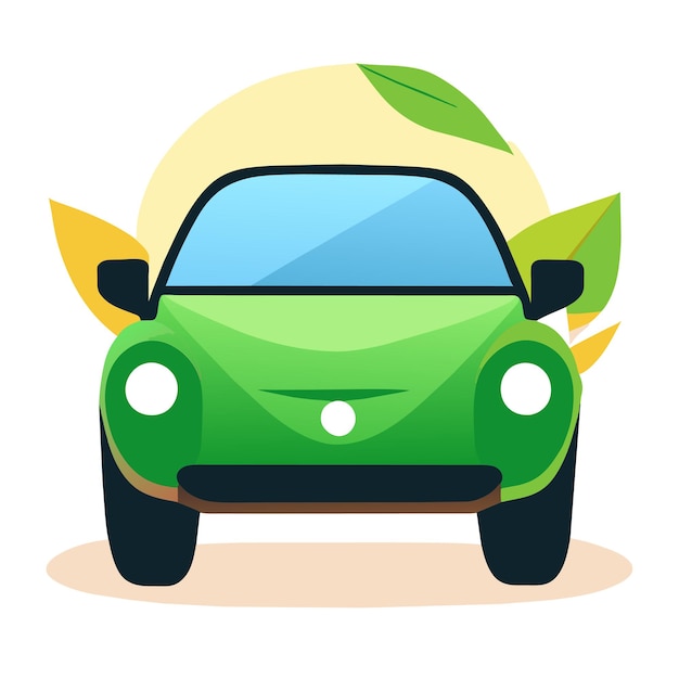 Vector icono de coche híbrido ecológico caricatura de icono de vector de coche híbrido ecológico para diseño web aislado