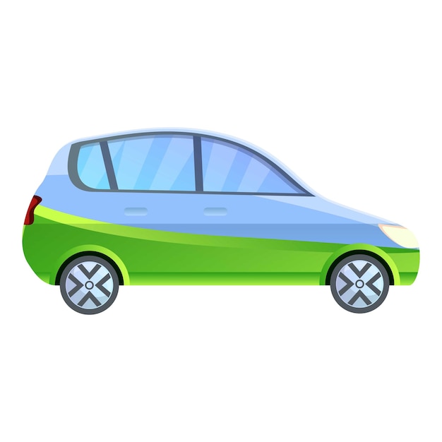 Icono de coche híbrido familiar Caricatura de icono de vector de coche híbrido familiar para diseño web aislado sobre fondo blanco