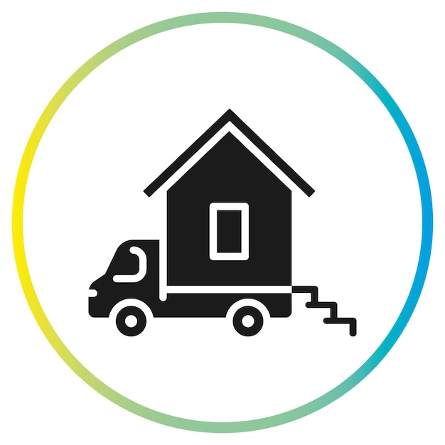 Vector icono de coche para el hogar autocaravana casa sobre ruedas furgoneta