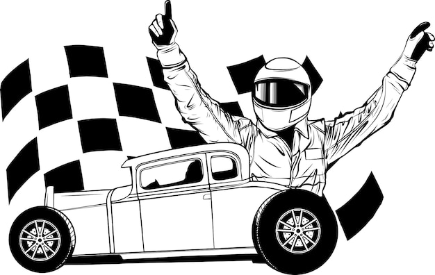 icono de coche hot rod icono de estilo de línea ilustración vectorial icono de vehículo stock