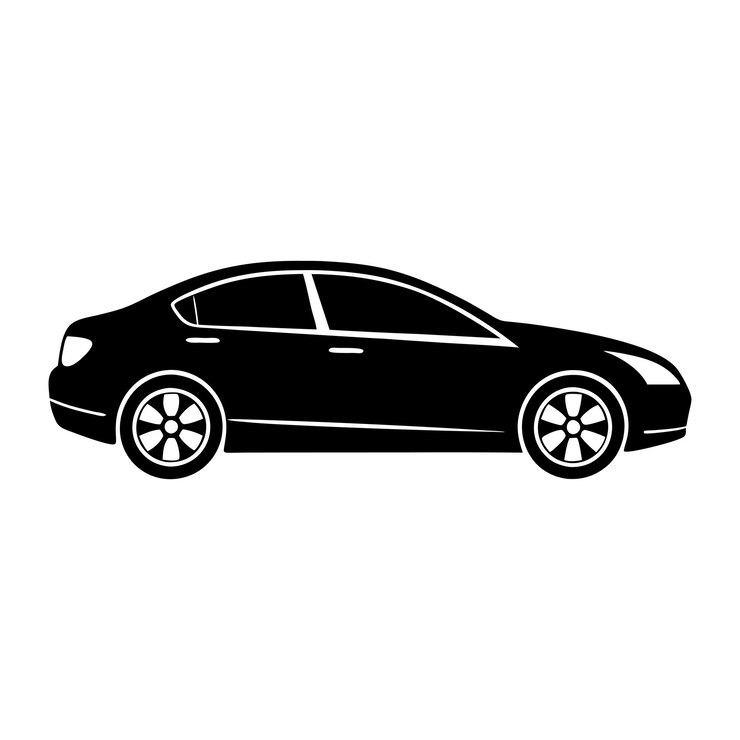 icono del coche Ilustración vectorial de vista lateral