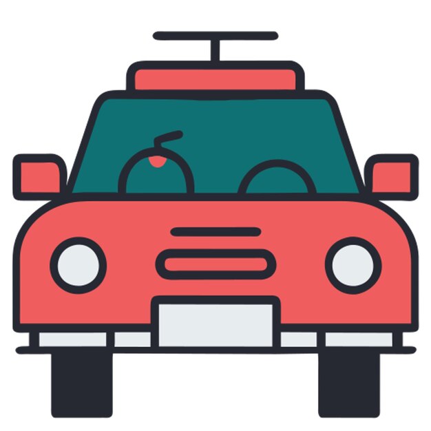 un icono de coche de juego con contorno de colores