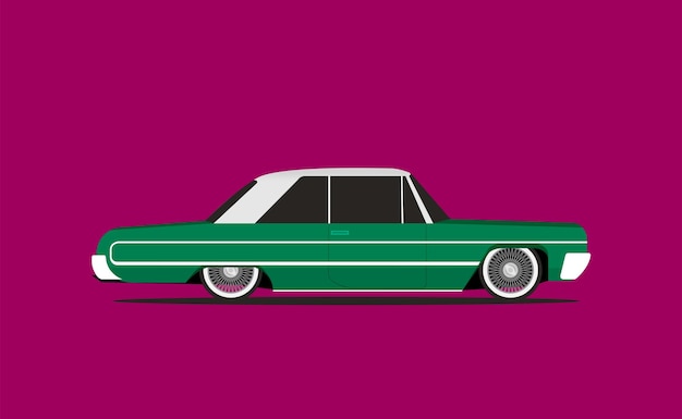 Icono de coche lowrider vector plano